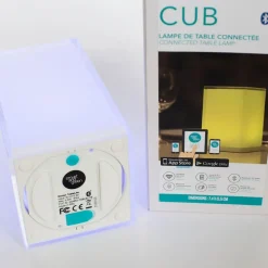 Bærbar bordlampe Cub, app-kontrollerbar, RGBW