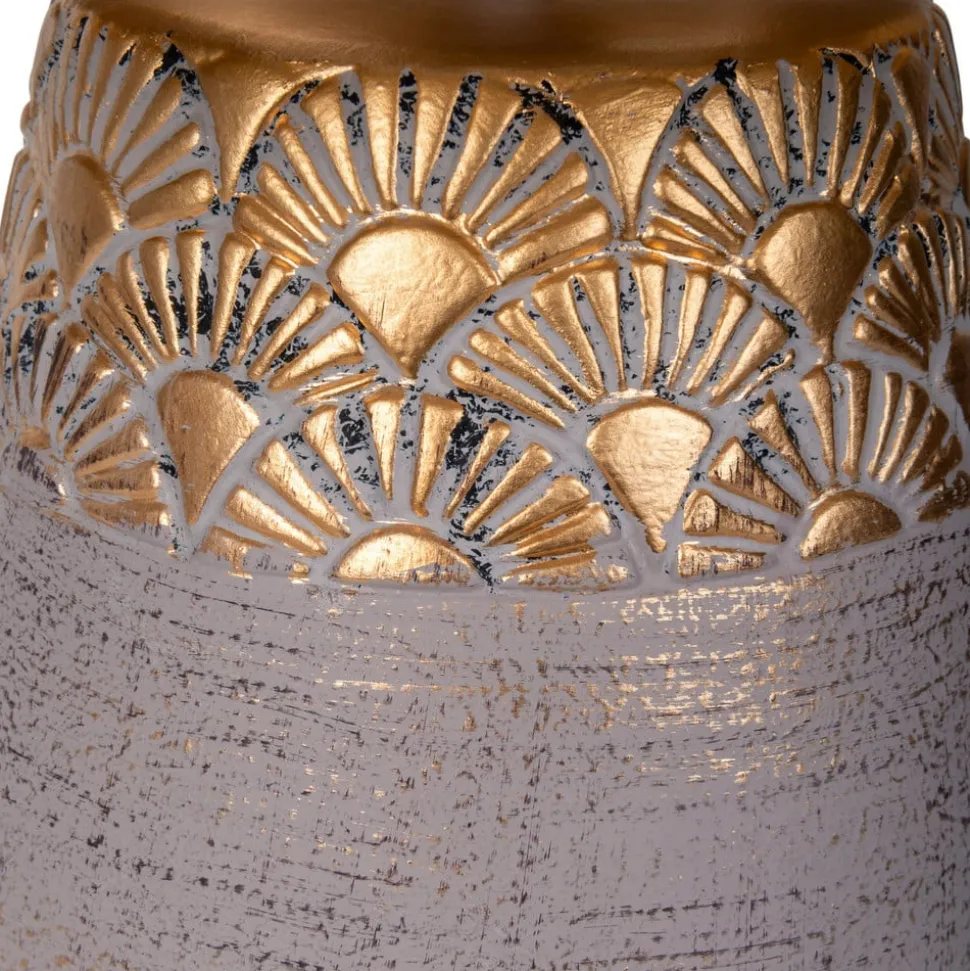 Bronco bordlampe, beige, keramik/kunstlæder, højde 39 cm