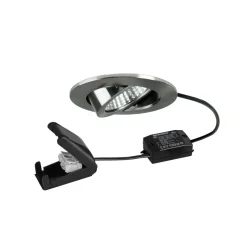 BRUMBERG BB03 LED-indbygningsspot, on/off-tilslutningsdåse nikkel
