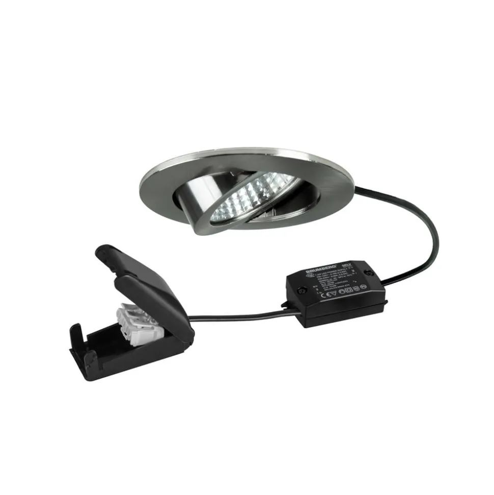BRUMBERG BB03 LED-indbygningsspot, on/off-tilslutningsdåse nikkel