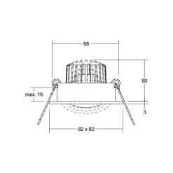 BRUMBERG LED indbygningsspot Tirrel-S, RC, rund driver, mat aluminium