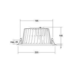 BRUMBERG LED-indbygningsdownlight Lydon Maxi, on/off, 4.000 K