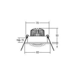 BRUMBERG LED-indbygningsspot Berrie-R, 3000K, tænd/sluk, nikkel
