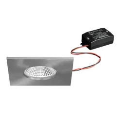 BRUMBERG LED-indbygningsspot BB21, nikkel 85 x 85 mm, on/off IP65