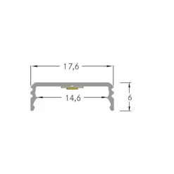 BRUMBERG One LED overflademonteret profil, aluminium, flad, 3 meter