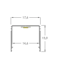 BRUMBERG One LED overflademonteret profil, aluminium, høj, 1 meter