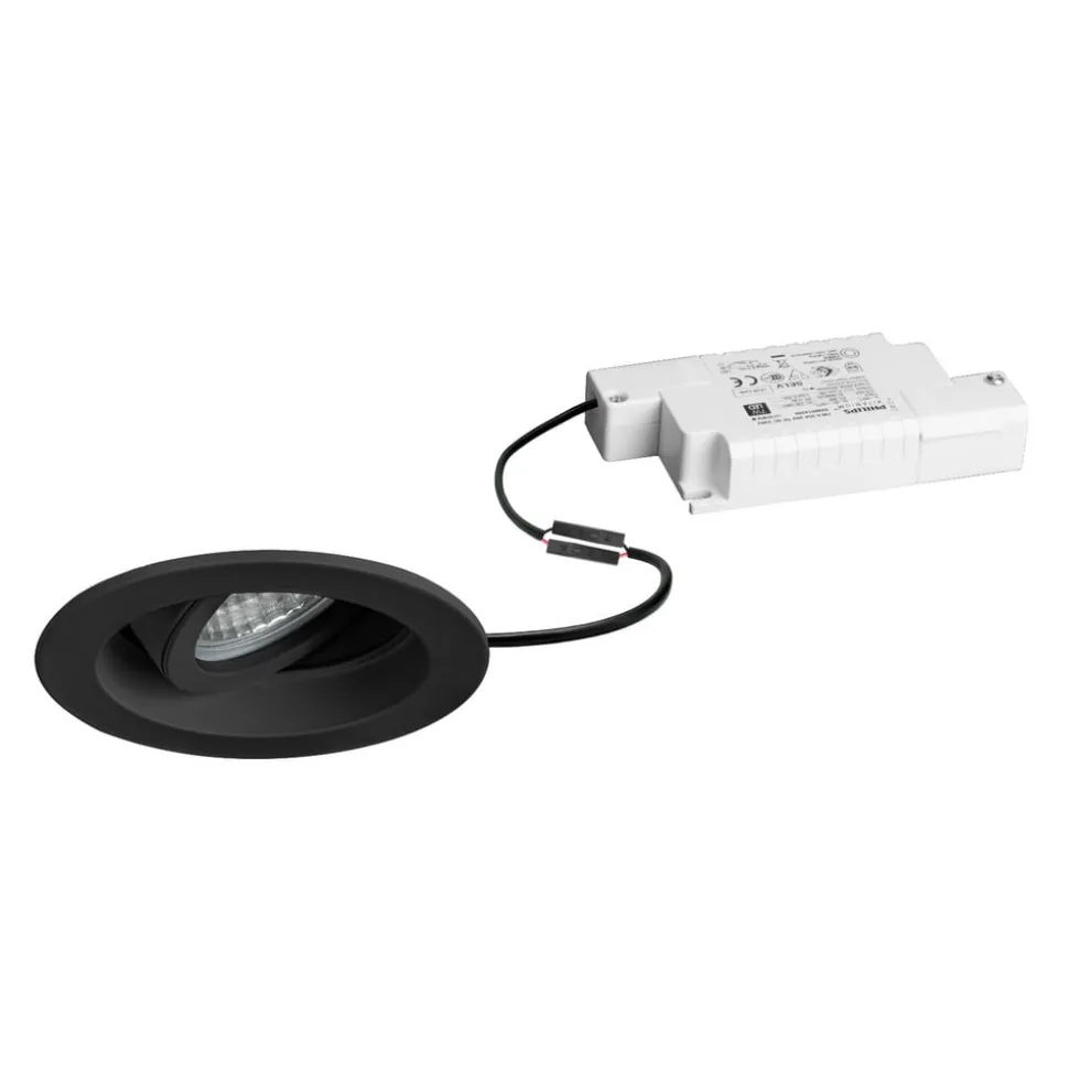 BRUMBERG Tirrel dyb LED indbygningsspot RC, 830, rund, sort
