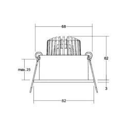 BRUMBERG Tirrel dyb LED indbygningsspot on/off, 830, rund, aluminium