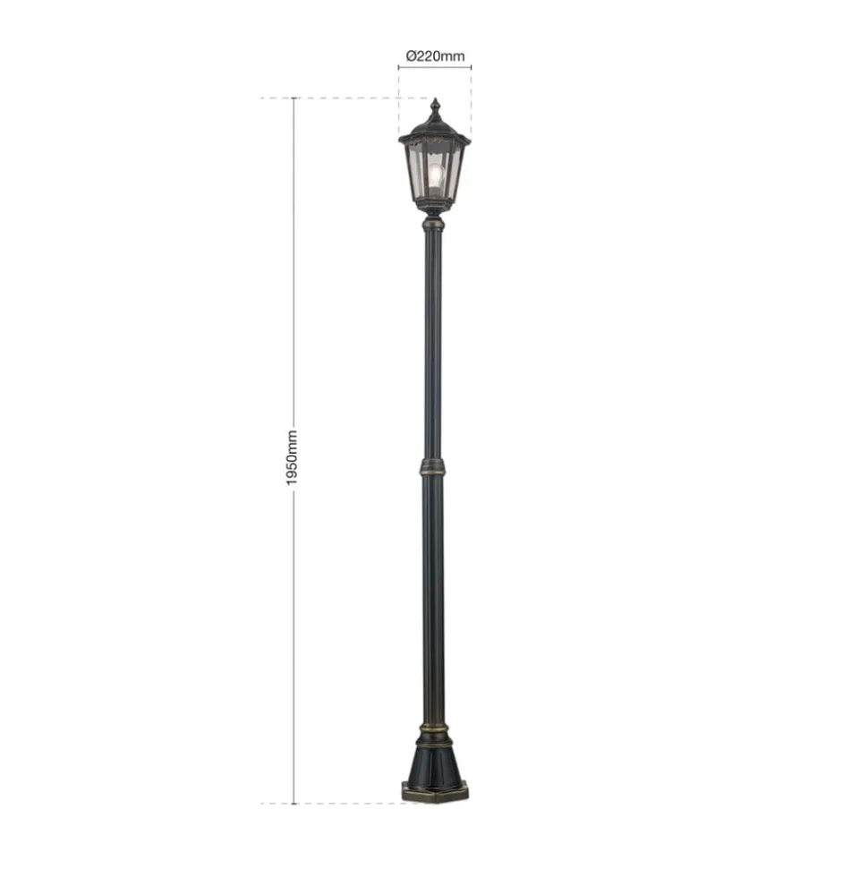 Brun lygtepæl Fabio, m. én lyskilde 211 cm