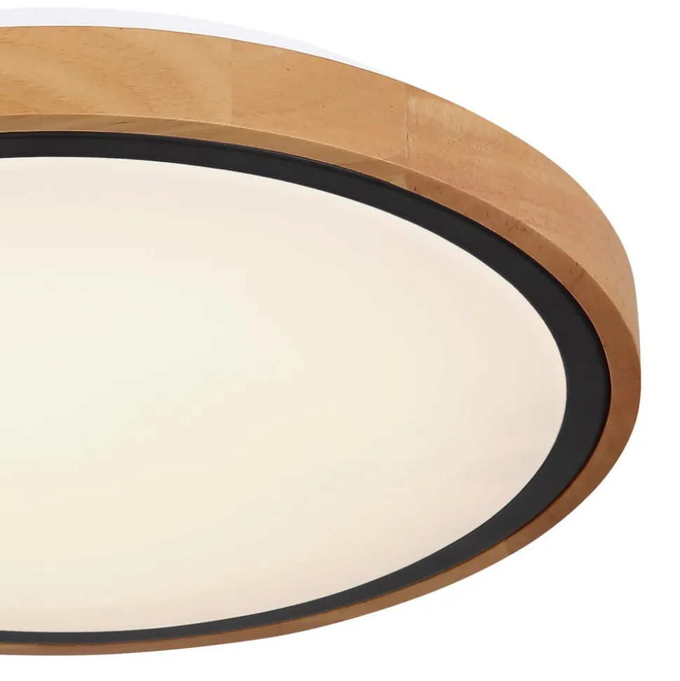 Bruno LED-loftslampe med træramme CCT Ø 30 cm