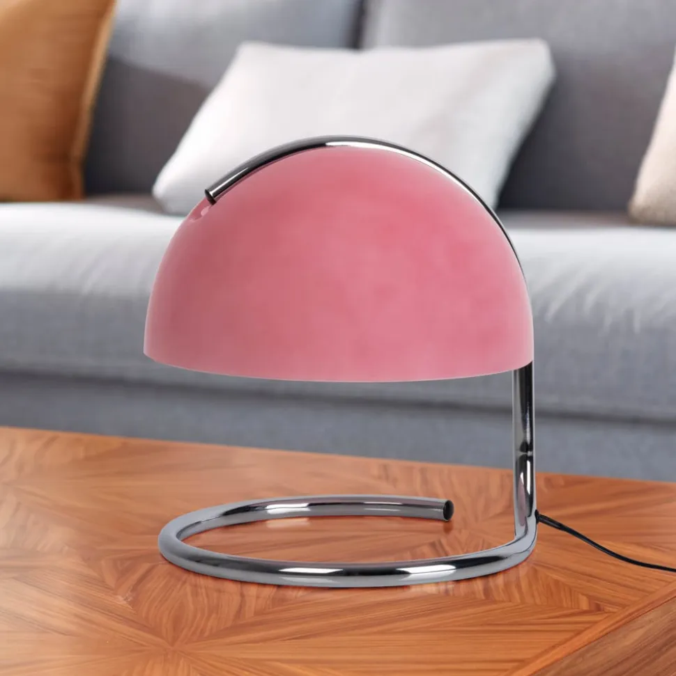 Burano bordlampe, pink, højde 25 cm, glas/metal, E27