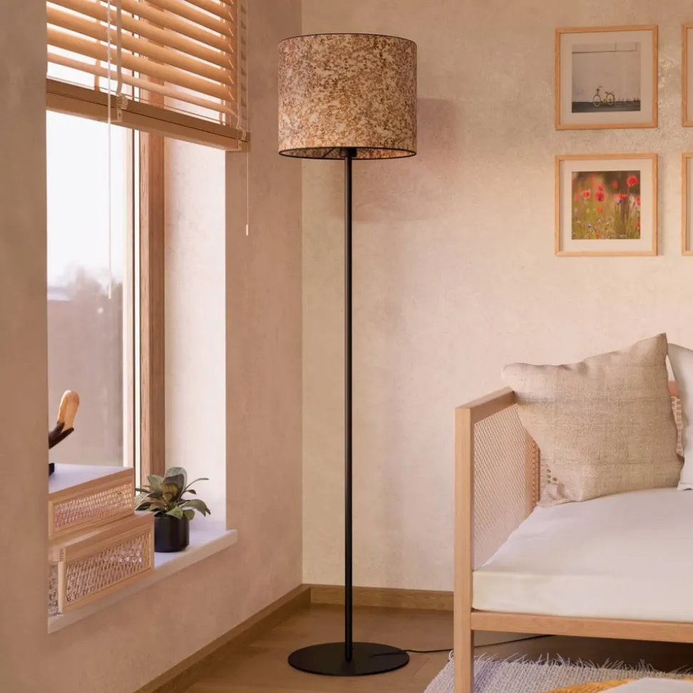 Butterburn gulvlampe, højde 162 cm, beige/grøn, metal/stof