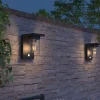 Calex Asti udendørs LED-væglampe, sensor, IP44, sort