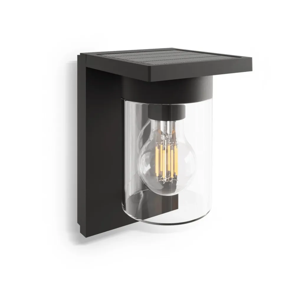 Calex Asti udendørs LED-væglampe, sensor, IP44, sort