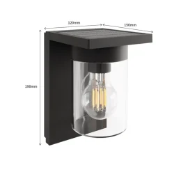 Calex Asti udendørs LED-væglampe, sensor, IP44, sort
