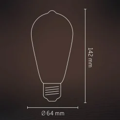 Calex E27 ST64 3,5 W LED-filament guld 821, dæmpes