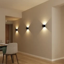 Calex LED genopladelig sensor udendørs væglampe, op/ned, sort