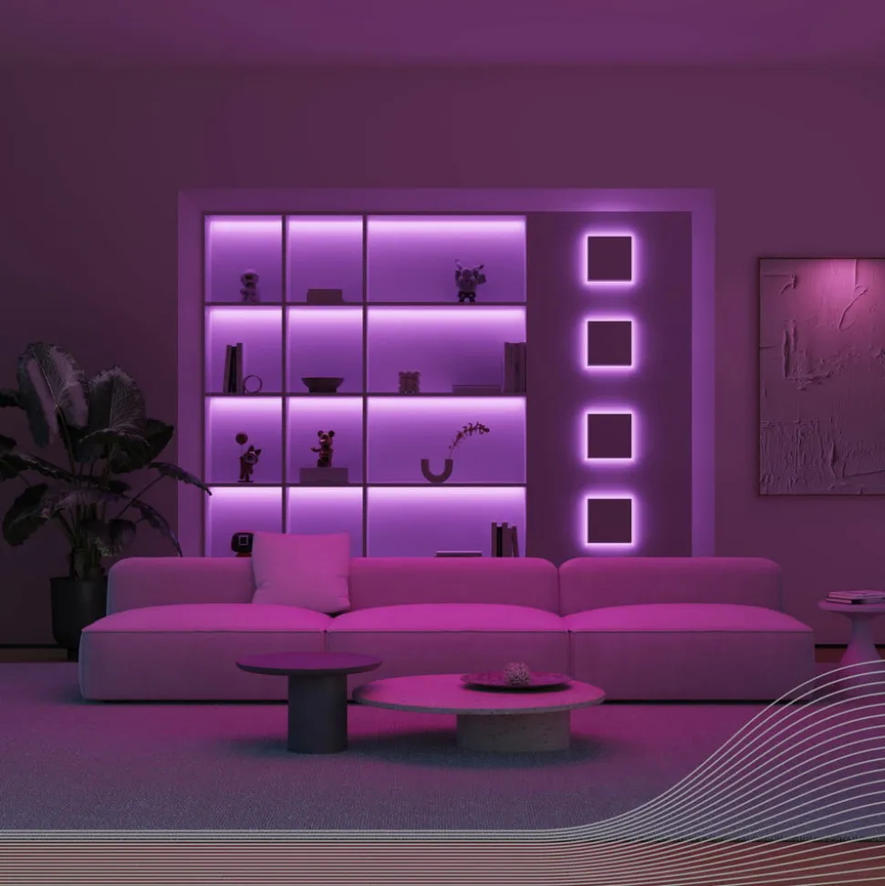 Calex LED-strip Vibey, længde 5 m, stik, fjernbetjening, RGB, CCT