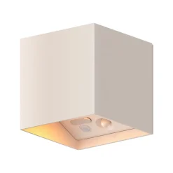 Calex LED-udendørs væglampe med batteri og sensor Volterra, sand, IP44