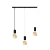 Calex Retro pendellampe, kantet, 3 lyskilder, sort