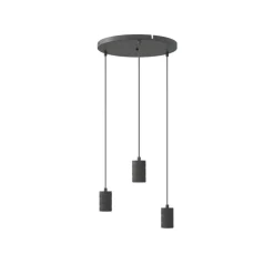 Calex Retro pendellampe, rund, 3 lyskilder, sort