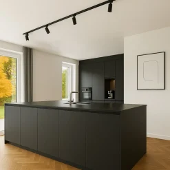 Calex skinnesæt, 4 GU10-spots, sort, længde 2 m, metal