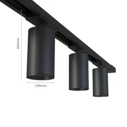 Calex skinnesæt, 4 GU10-spots, sort, længde 2 m, metal