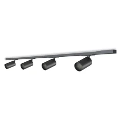 Calex skinnesæt, 4 GU10-spots, sort, længde 2 m, metal