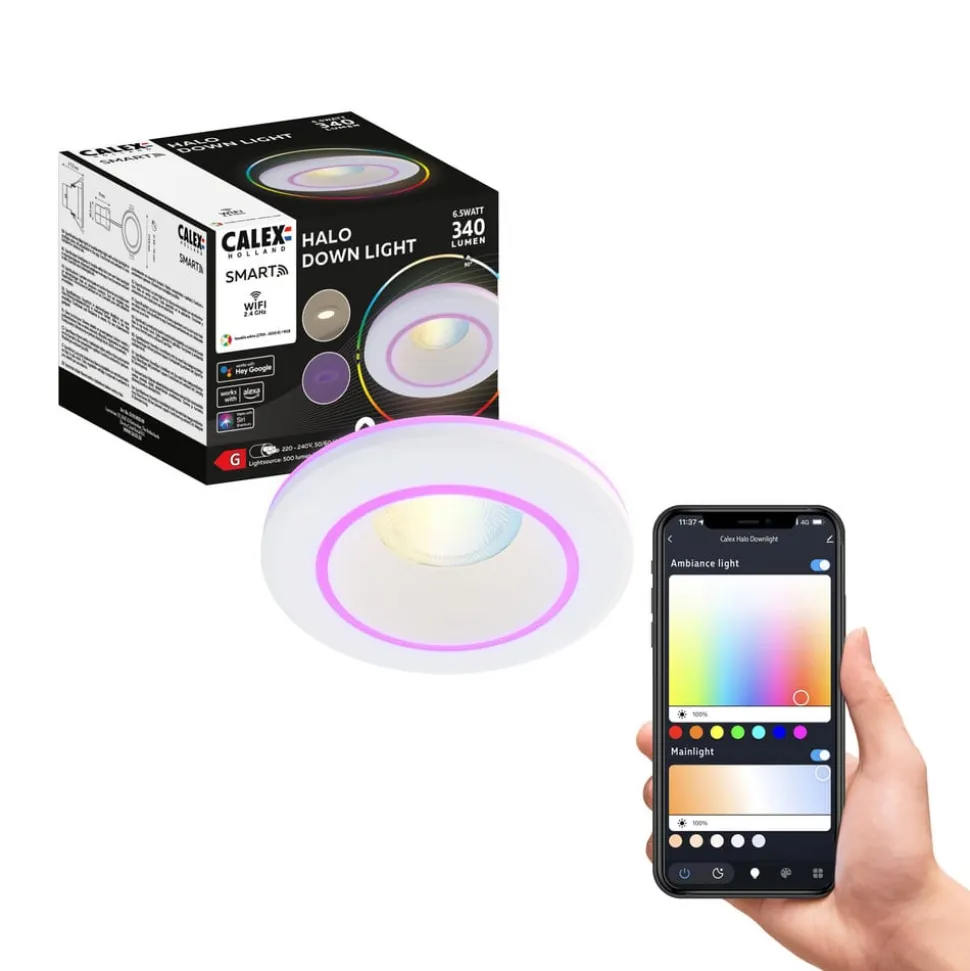 Calex Smart Halo downlight CCT RGB hvid