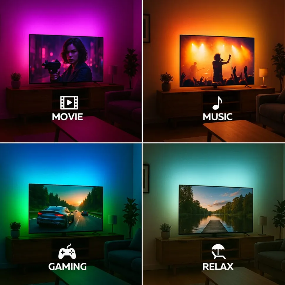 Calex Smart HDMI Sync Box-sæt med LED-strip, 250 cm, RGBW
