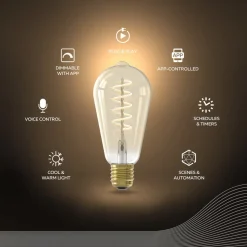 Calex Smart LED E27 7W ST64 1800 - 3000 K Glødetråd