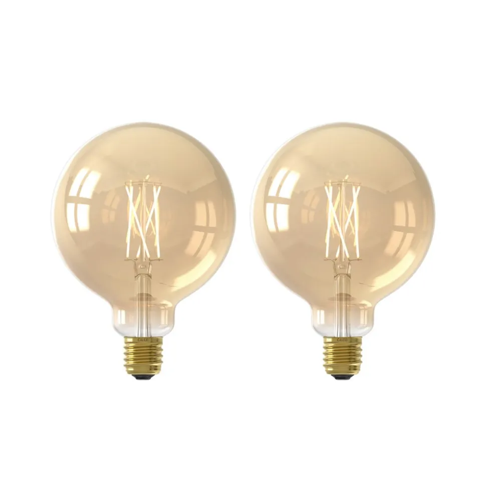 Calex Smart LED globepære E27 G95 7W CCT sæt med 2 stk