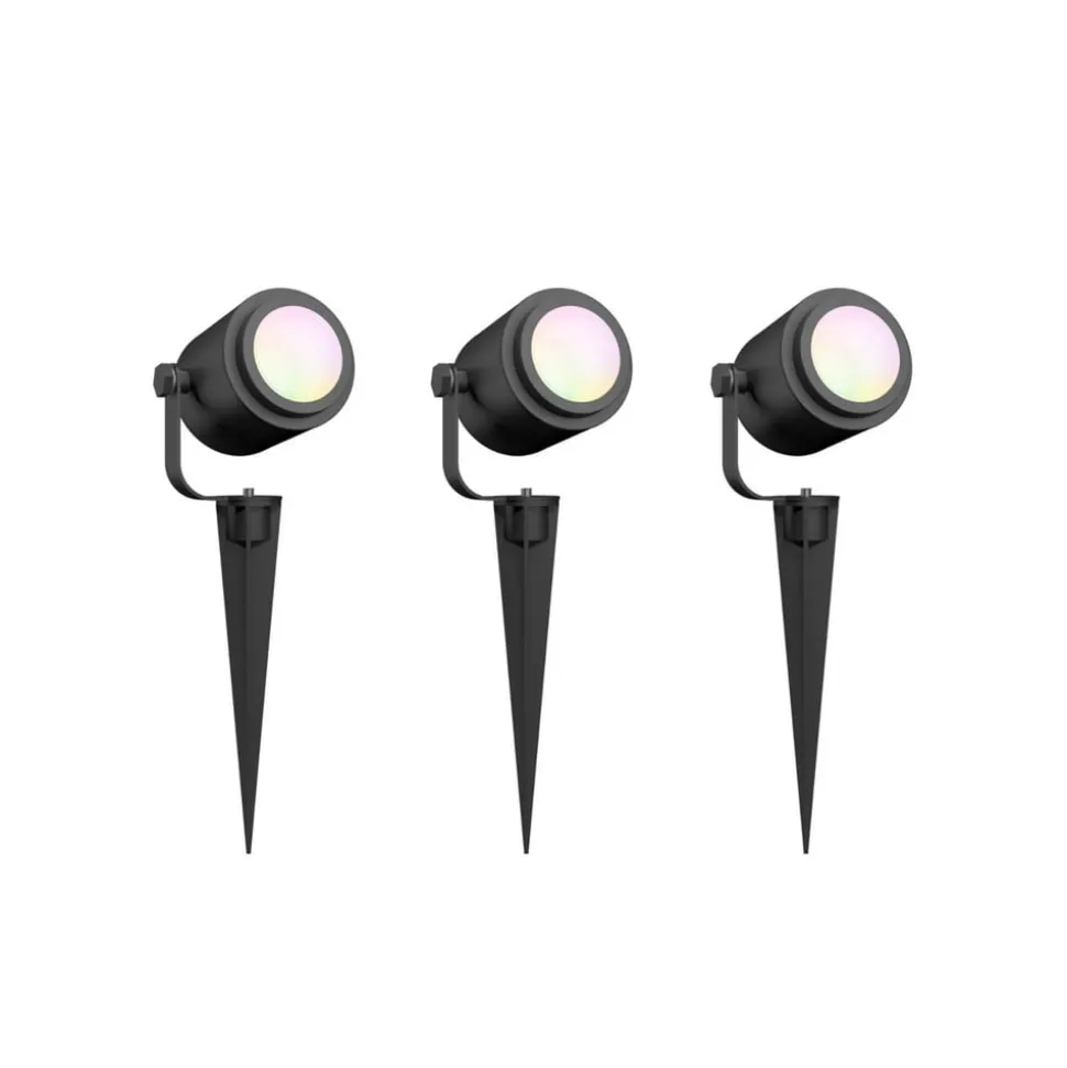 Calex Smart Outdoor Spotlight, jordspyd, sæt med 3 stk