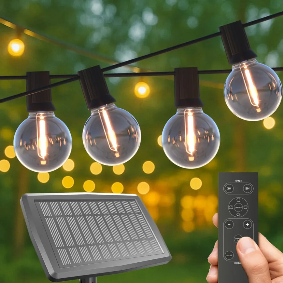 Calex Solar-LED-lyskæde Vista, længde 20 meter, IP44