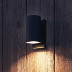 Calex udendørs væglampe Alba GU10, Downlight, sort, sensor
