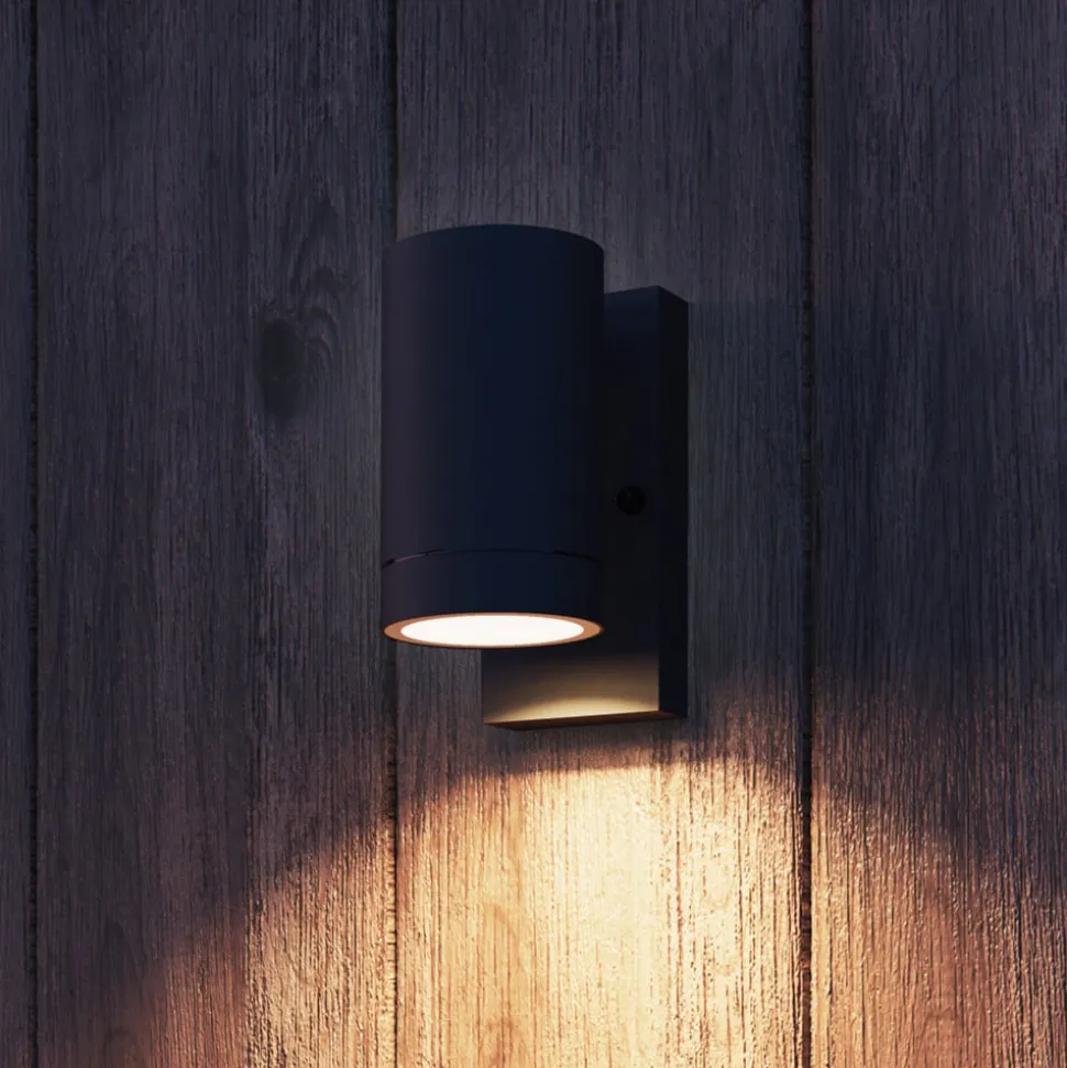 Calex udendørs væglampe Alba GU10, Downlight, sort, sensor