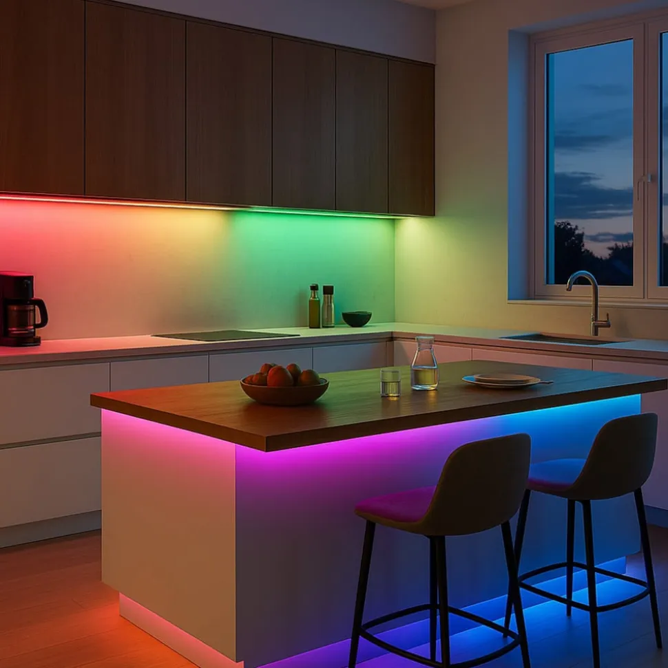 Calex Vista LED-strip, længde 30 m, RGB, CCT fjernbetjening