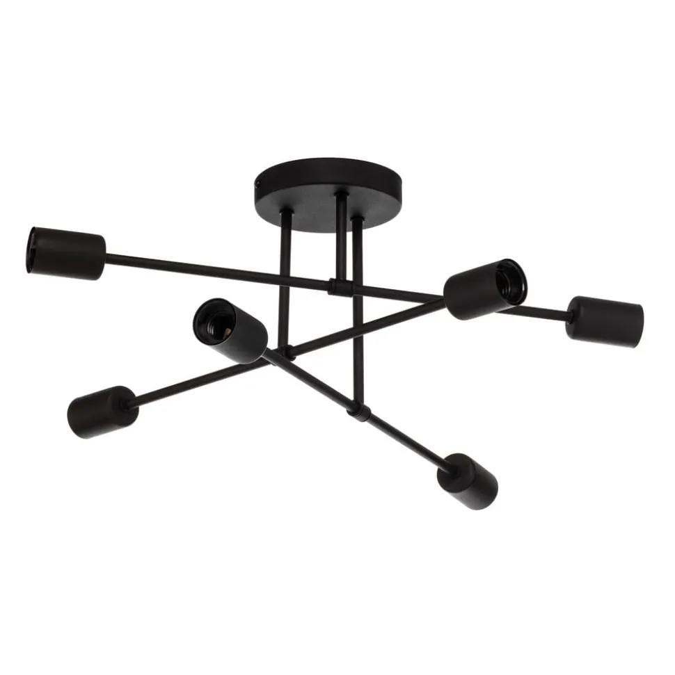 Cambridge loftlampe, 6 lyskilder, sort