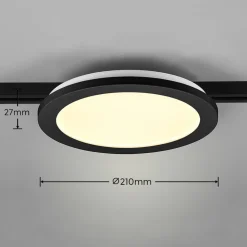 Camillus LED-skinnelampe til DUOline, sort, Ø 26 cm