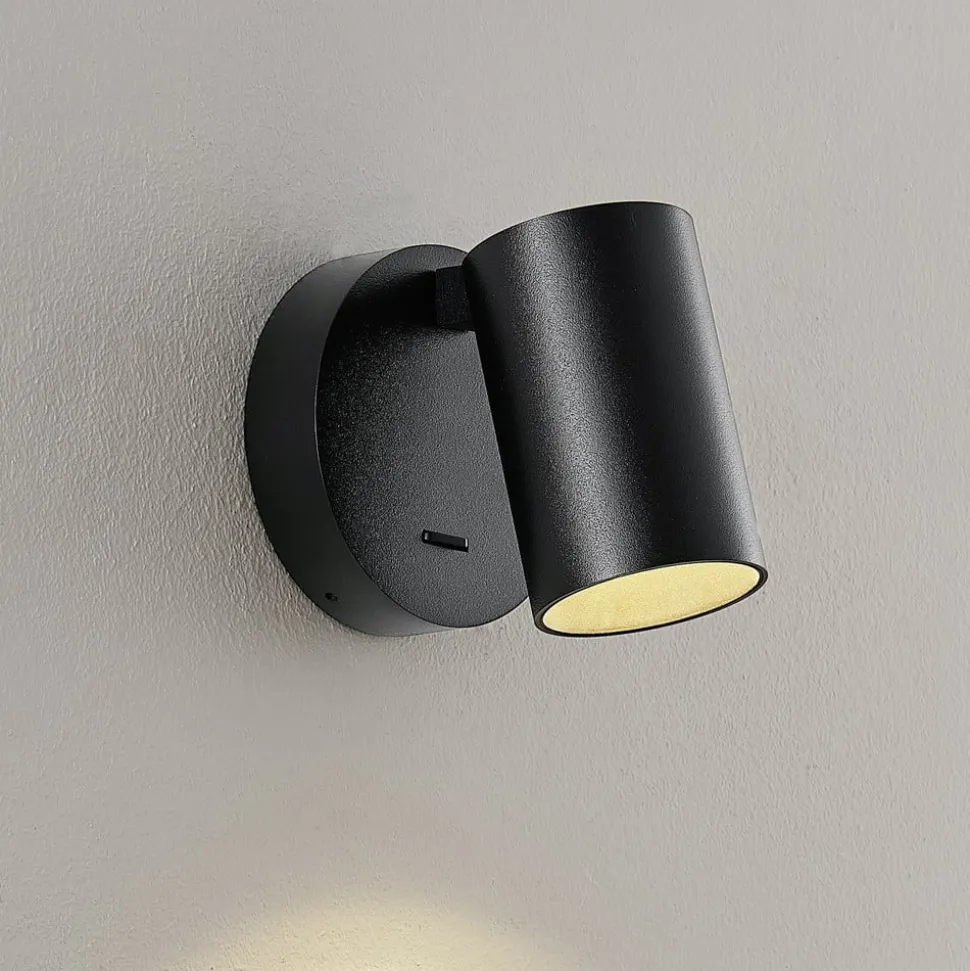 CAN TILT vægspot, sort, Ø 10 cm metal GU10 kontakt