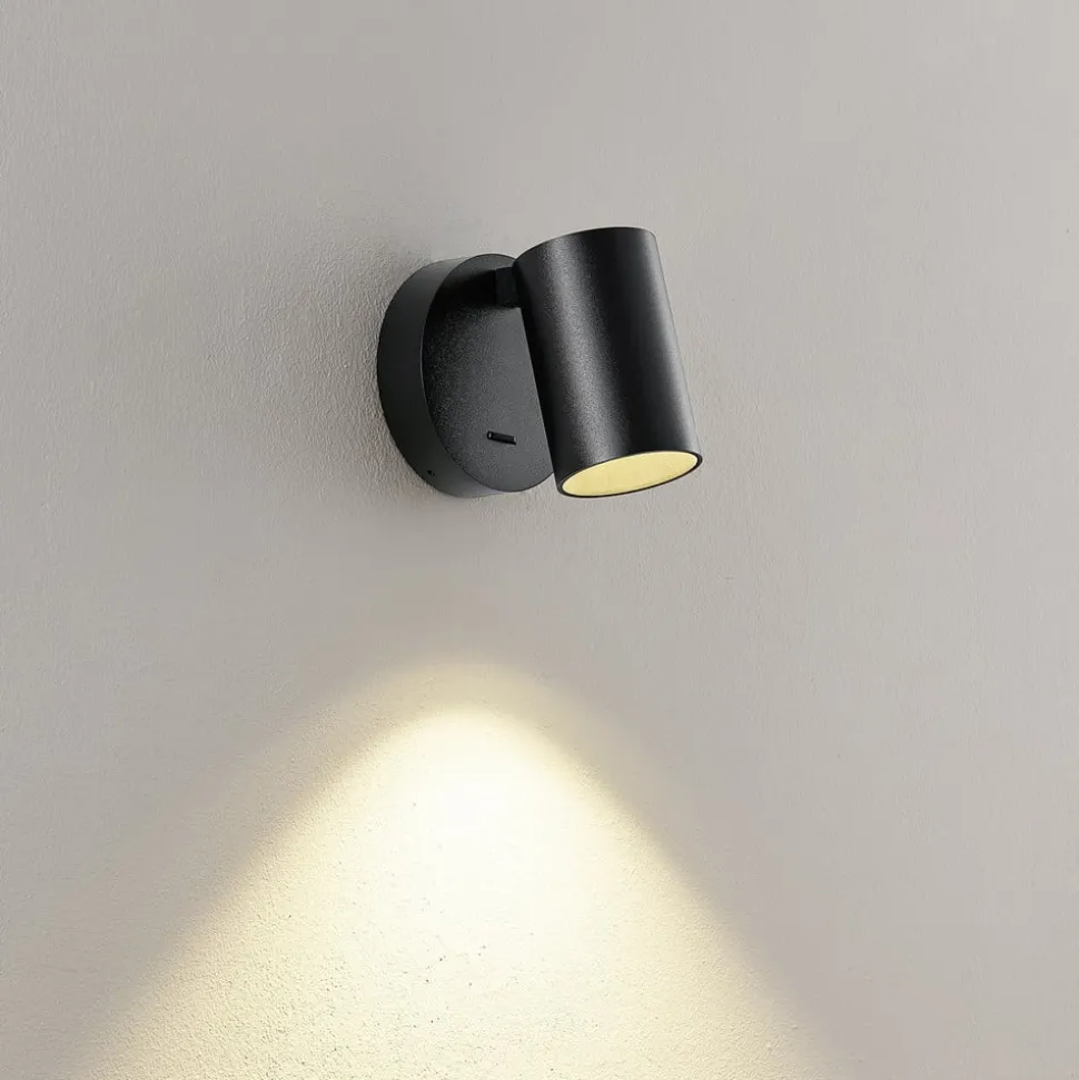 CAN TILT vægspot, sort, Ø 10 cm metal GU10 kontakt