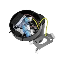 CAN TILT vægspot, sort, Ø 10 cm, metalkontakt USB
