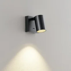 CAN TILT vægspot, sort, 10 x 10 cm, metal, USB-kontakt