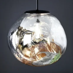 Canopus hængelampe, sølvfarvet, Ø 36 cm, glas, E27