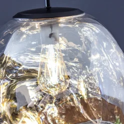 Canopus hængelampe, sølvfarvet, Ø 36 cm, glas, E27