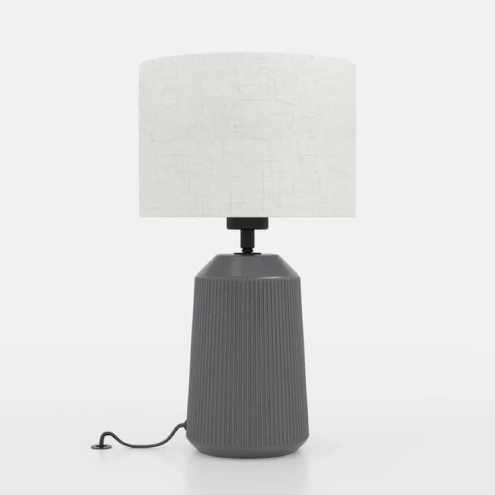Capalbio bordlampe, grå fod/natur skærm