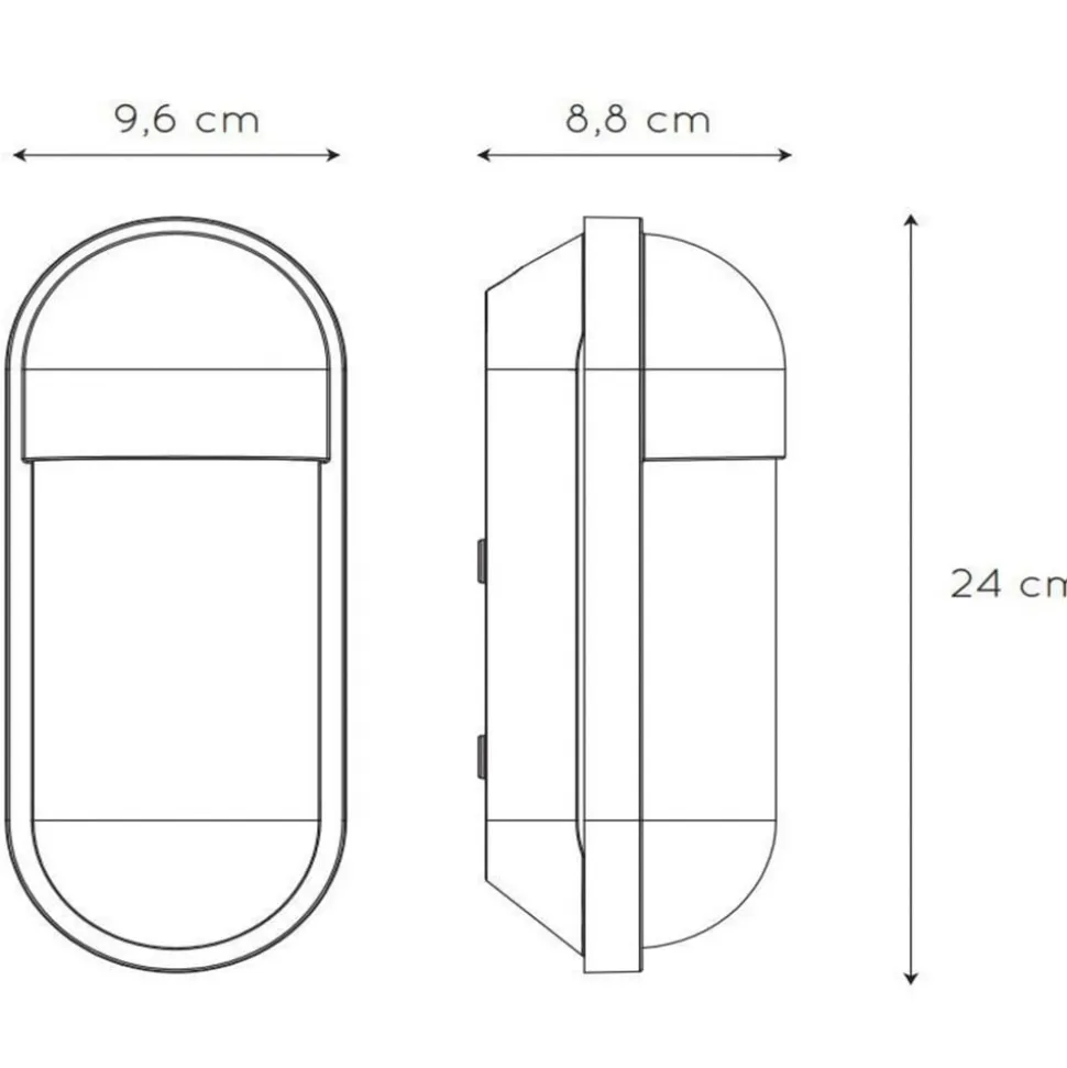 Capsule udendørs væglampe, klar/sort