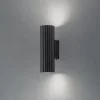 Carbon væglampe, sort, højde 20 cm, aluminium, 2 lyskilder.