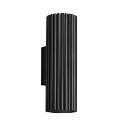 Carbon væglampe, sort, højde 20 cm, aluminium, 2 lyskilder.