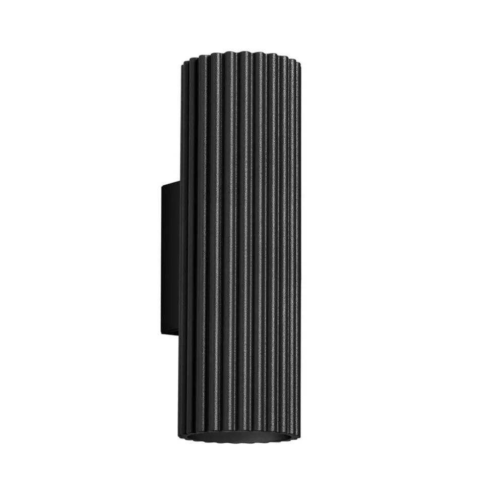 Carbon væglampe, sort, højde 20 cm, aluminium, 2 lyskilder.